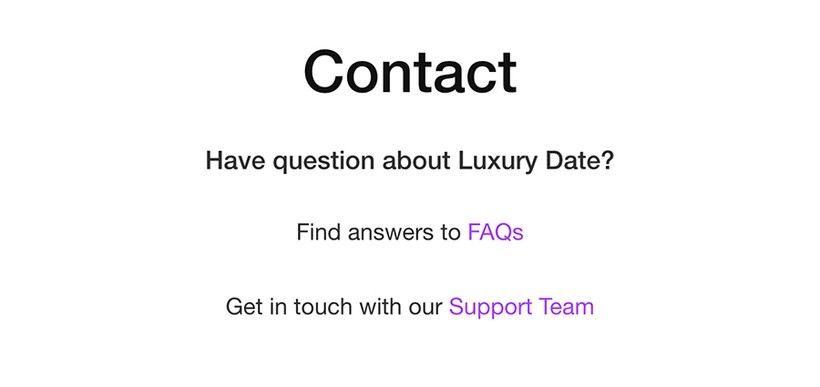 luxurydate contact form